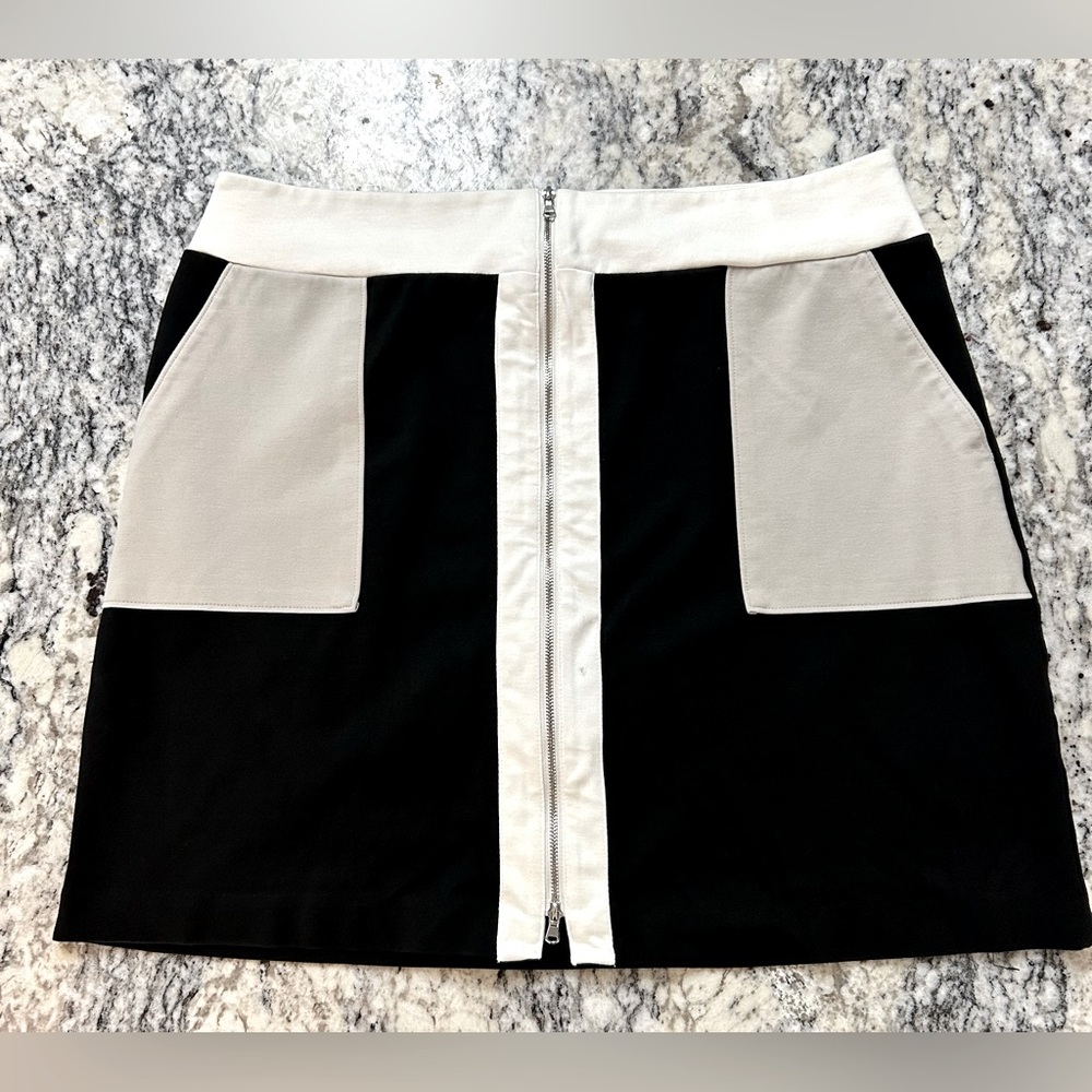 INC International Concepts Black and Cream Mini Skirt
